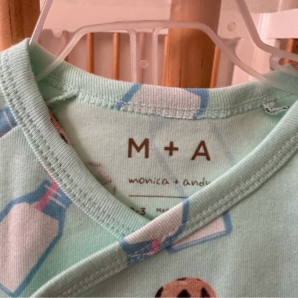 NWT‎ Monica & Andy Kids Pajamas - Blue Cookie Print - Picture 2 of 7